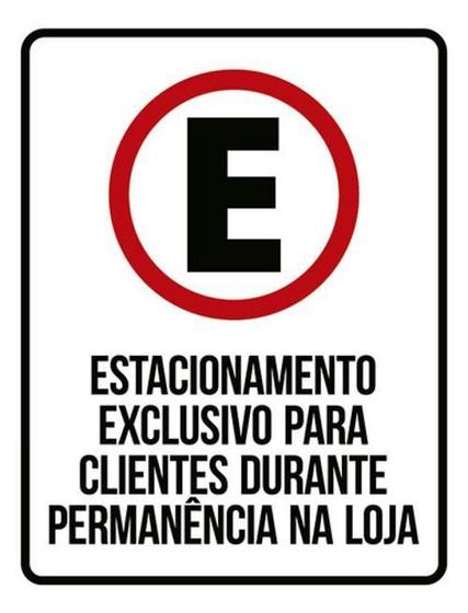 Imagem de Kit 3 Placas Estacionamento Exclusivo Clientes Durante Loja