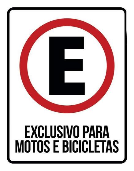 Imagem de Kit 3 Placas Estacionamento Exclusivo Motos Bicicletas