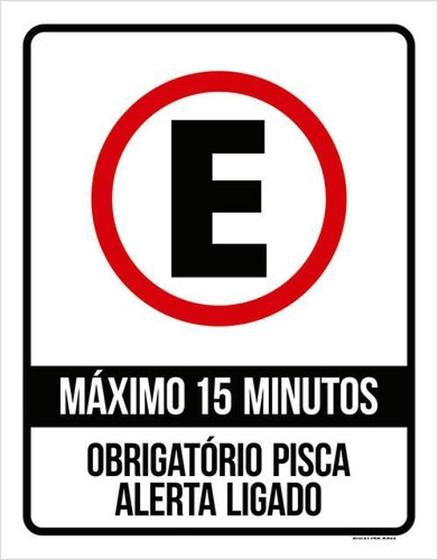 Imagem de Kit 3 Placas Estacionamento Máximo 15 Minutos Pisca Alerta