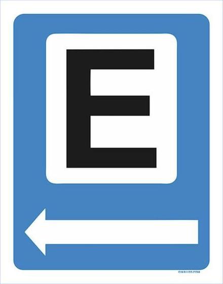 Imagem de Kit 3 Placas Estacionar ul Seta Esquerda 36X46