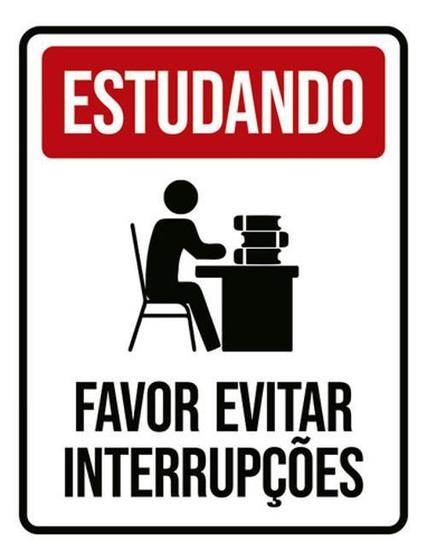 Imagem de Kit 3 Placas Estudando Favor Evitar Interrupções
