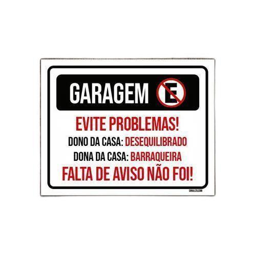 Imagem de Kit 3 Placas Garagem Evite Problemas Falta De Aviso