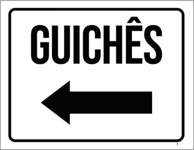 Imagem de Kit 3 Placas Guichês Seta Esquerda