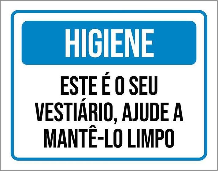 Imagem de Kit 3 Placas Higiene Este Seu Vestiário Ajude Manter Limpo