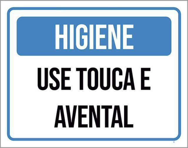 Imagem de Kit 3 Placas Higiene Use Touca E Avental 36X46