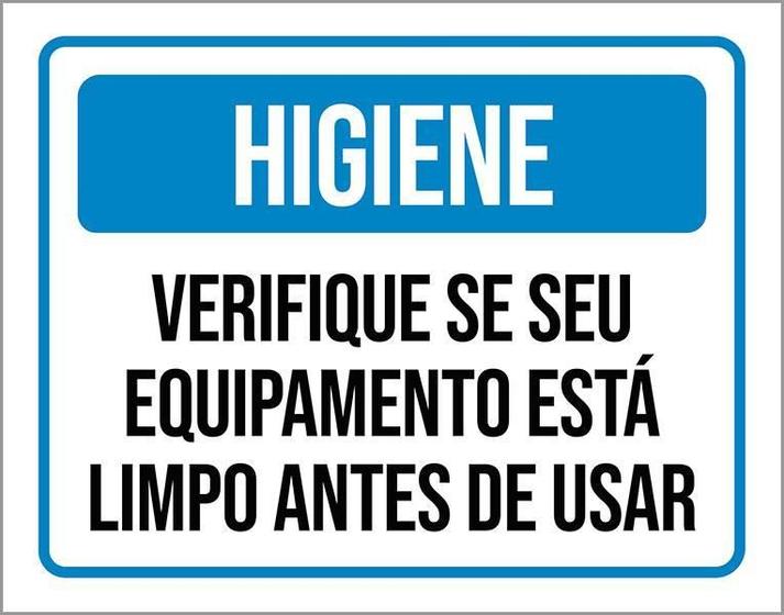 Imagem de Kit 3 Placas Higiene Verifique Equipamento Está Limpo