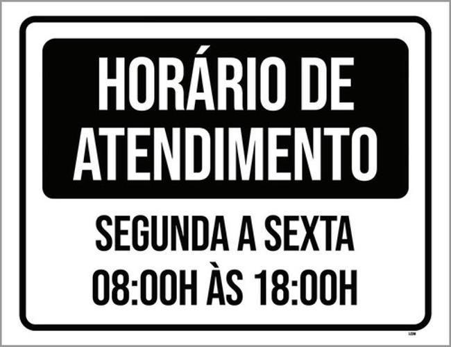 Imagem de Kit 3 Placas Horário Atendimento Segunda Sexta 8H 18H