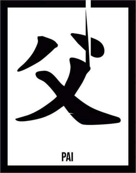 Imagem de Kit 3 Placas Kanji Pai 36X46