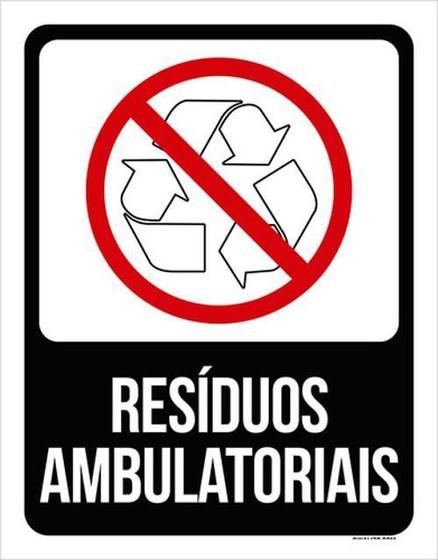 Imagem de Kit 3 Placas Lixo Preta Resíduos Ambulatoriais 36X46