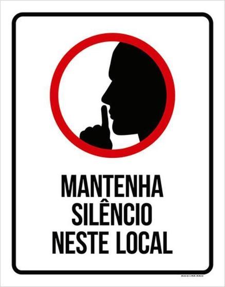 Imagem de Kit 3 Placas Mantenha Silêncio Neste Local 36X46