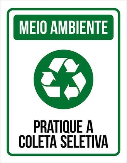 Imagem de Kit 3 Placas Meio Ambiente Pratique Coleta Seletiva