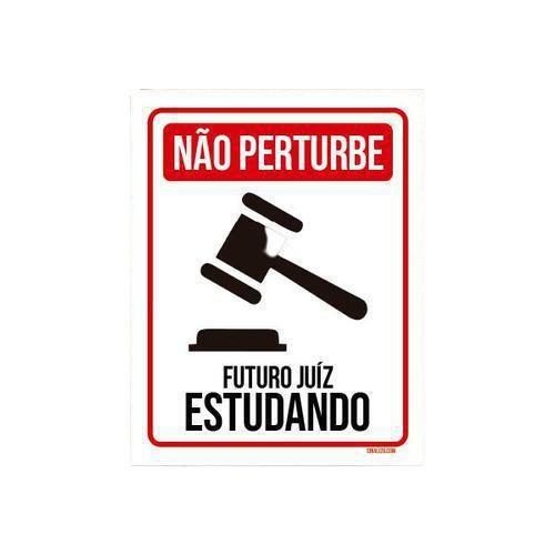 Imagem de Kit 3 Placas Não Perturbe - Futuro Juíz Estudando