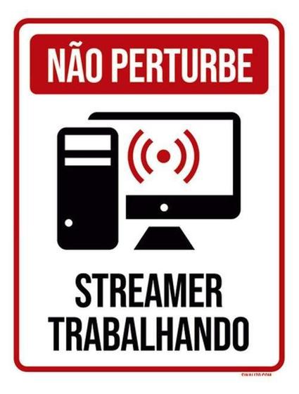 Imagem de Kit 3 Placas Não Perturbe Streamer Trabalhando 36X46