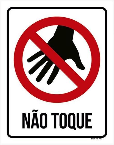 Imagem de Kit 3 Placas Não Toque Mão Ícone Preto 36X46