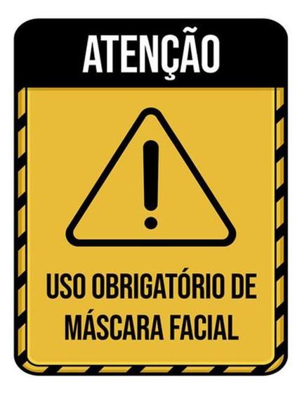 Imagem de Kit 3 Placas Obrigatório Máscara Facial 36X46