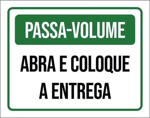 Imagem de Kit 3 Placas Passa Volume Abra Coloque A Entrega Verde 36X46