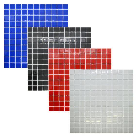 Imagem de Kit 3 Placas Pastilha De Vidro Para Cozinha Banheiro Piscina Cristal Lisa 30x30cm Diversas Cores - La Bella Griffe