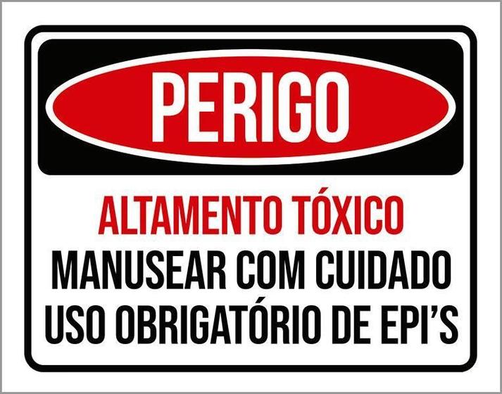 Imagem de Kit 3 Placas Perigo Altamente Tóxico Uso Epi