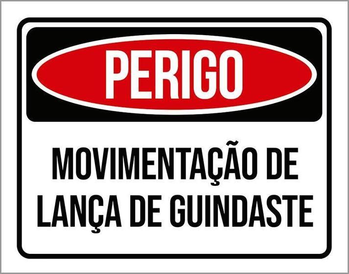 Imagem de Kit 3 Placas Perigo Movimentacão Lança Guindaste