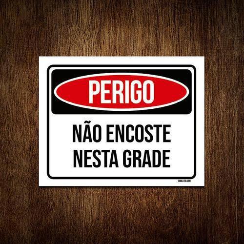 Imagem de Kit 3 Placas Perigo Não Encoste Nesta Grade