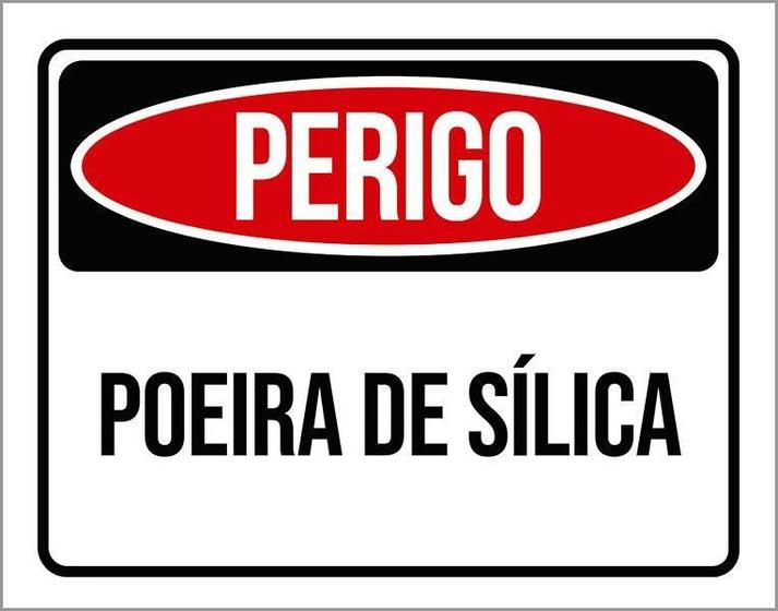 Imagem de Kit 3 Placas Perigo Poeira De Sílica