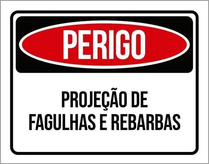 Imagem de Kit 3 Placas Perigo Projeção Fagulhas E Rebarbas