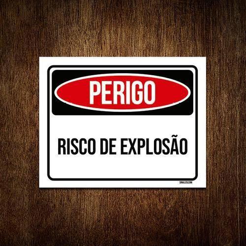 Imagem de Kit 3 Placas Perigo Risco De Explosão