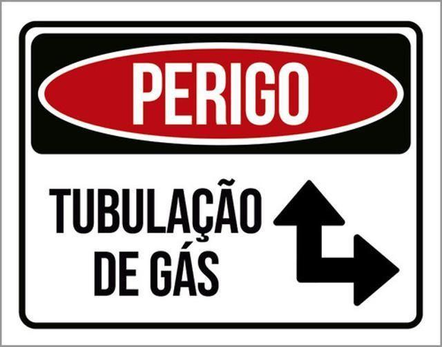 Imagem de Kit 3 Placas Perigo Tubulação De Gás