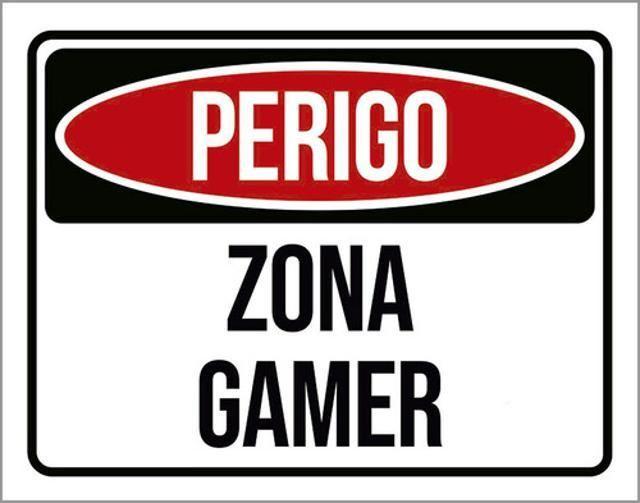 Imagem de Kit 3 Placas Perigo Zona Gamer 36X46