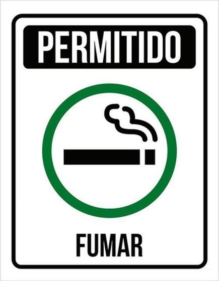 Imagem de Kit 3 Placas Permitido Fumar 36X46