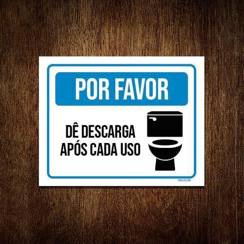 Imagem de Kit 3 Placas Por Favor Dê Descarga Após Cada Uso