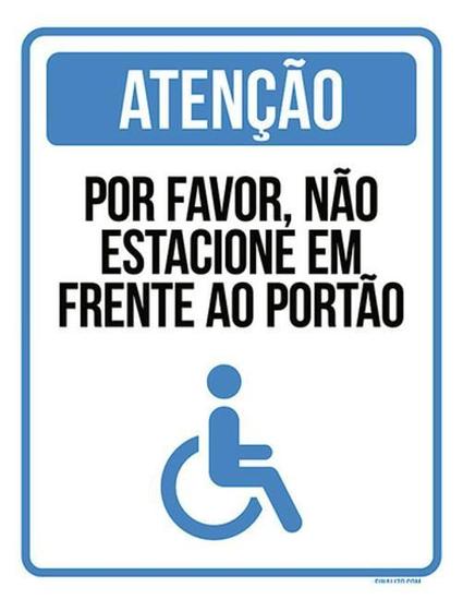 Imagem de Kit 3 Placas Por Favor Não Estacione Portão Preferencial