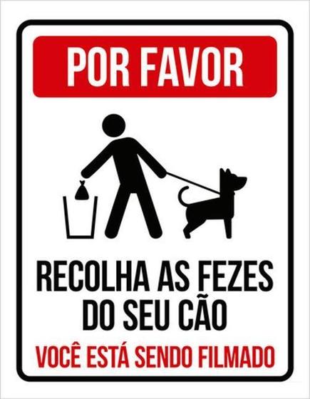 Imagem de Kit 3 Placas Por Favor Recolha As Fezes Do Seu Cão Filmado