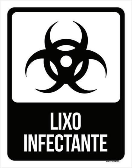 Imagem de Kit 3 Placas Preta Lixo Infectante 36X46