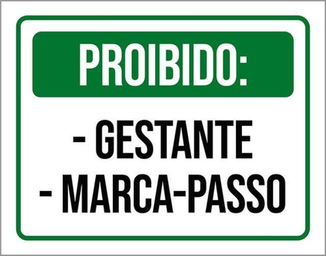 Imagem de Kit 3 Placas Proibido Gestante Marca-Passo