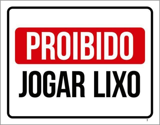 Imagem de Kit 3 Placas Proibido Jogar Lixo 36X46