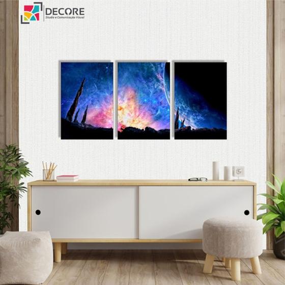 Imagem de Kit 3 Placas Quadros Decorativos - Universo - Céu - Galáxias