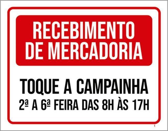 Imagem de Kit 3 Placas Recebimento Mercadoria Toque Campainha