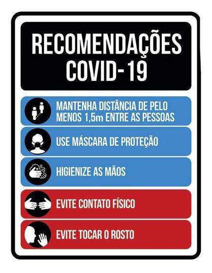 Imagem de Kit 3 Placas Recomendações Distanciamento Social