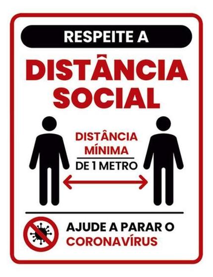 Imagem de Kit 3 Placas Respeite Distância Social 36X46