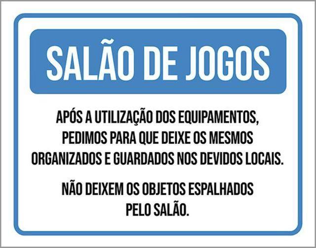 Imagem de Kit 3 Placas Salão De Jogos Regras Uso 36X46