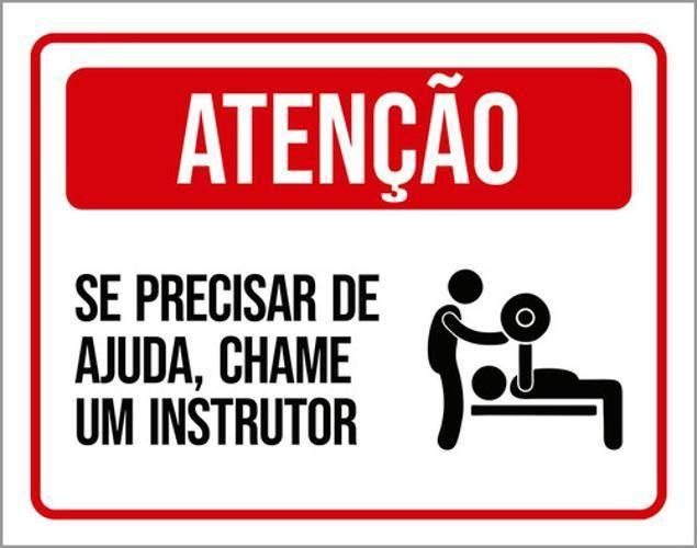 Imagem de Kit 3 Placas Se Precisar De Ajuda Chame Instrutor Academia