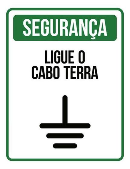 Imagem de Kit 3 Placas Segurança Ligue Cabo Terra Verde 36X46