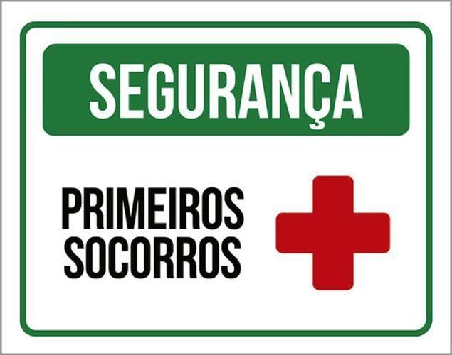 Imagem de Kit 3 Placas Segurança Primeiros Socorros Cruz 36X46