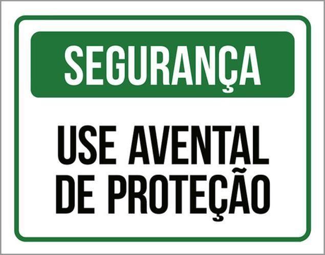 Imagem de Kit 3 Placas Segurança Use Avental Proteção 36X46