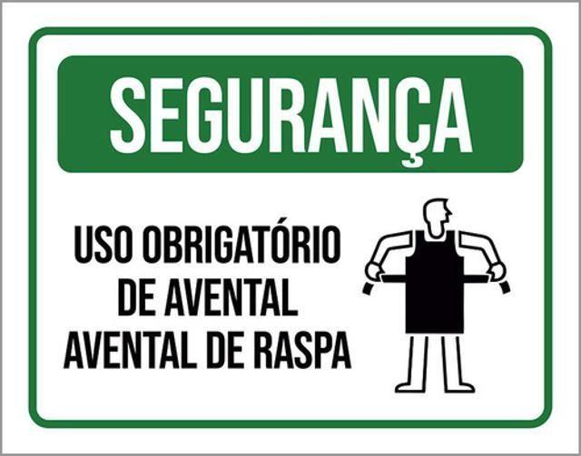 Imagem de Kit 3 Placas Segurança Uso Obrigatório Avental De Raspa