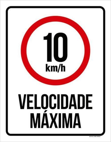 Imagem de Kit 3 Placas Sinalização - 10Km Velocidade Máxima Ml158