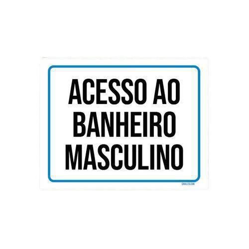 Imagem de Kit 3 Placas Sinalização Ambiente Banheiro Masculino