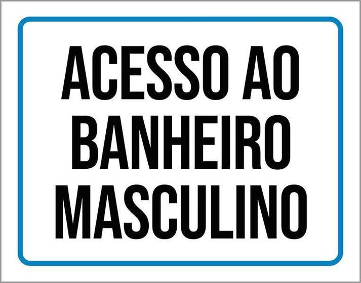 Imagem de Kit 3 Placas Sinalização Ambiente Banheiro Masculino