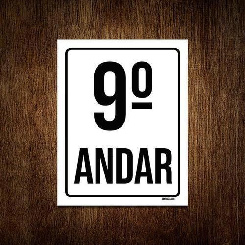 Imagem de Kit 3 Placas Sinalização Ambiente Identificação 9º Andar
